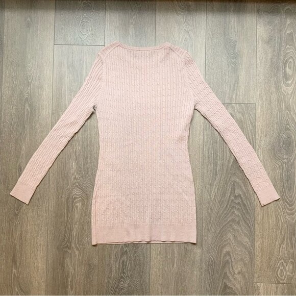 23 Vingt Trois Arrondissements Cable Knit Sweater Lightweight Pink Size 38 - Picture 13 of 13